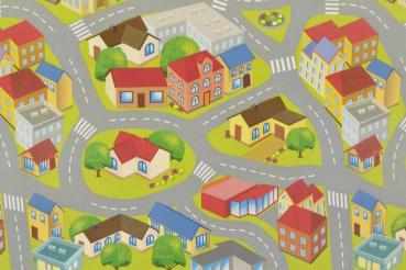 Spieleteppich aus Filz mit Straßen und Häusern 